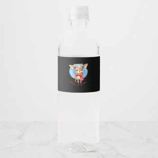 Oh Deer Its Christmas Retro Classic Design Water Bottle Label
