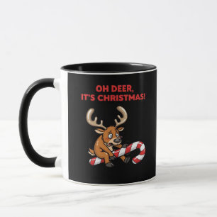 Oh Deer Its Christmas Stressed Reindeer With Sweet Mug
