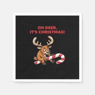 Oh Deer Its Christmas Stressed Reindeer With Sweet Napkin
