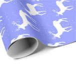 Oh Deer, it's Christmas Wrapping Paper<br><div class="desc">Christmas or Holiday wrapping paper with a deer in snow on a purple background. You can change the size or direction of the pattern by choosing customize.</div>