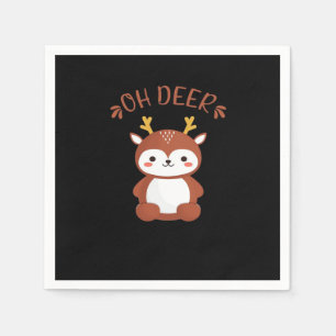 Oh Deer Kawaii Deer Playful Art Style Napkin