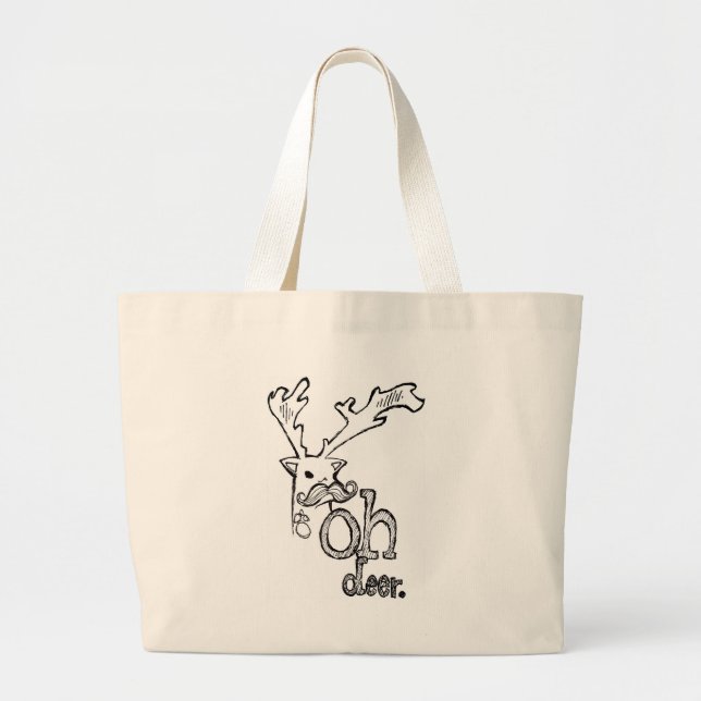 Oh Deer Large Tote Bag (Front)