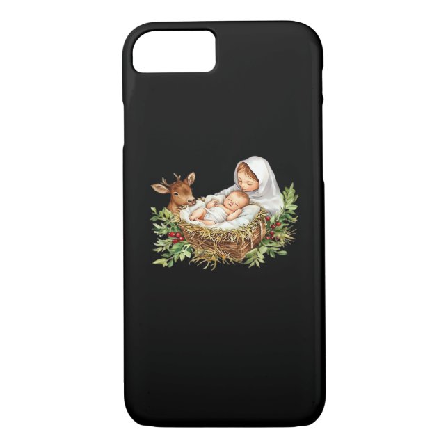 Oh Deer Mary Nativity Scene Christmas Jesus   Case-Mate iPhone Case (Back)