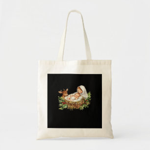 Oh Deer Mary Nativity Scene Christmas Jesus  Tote Bag