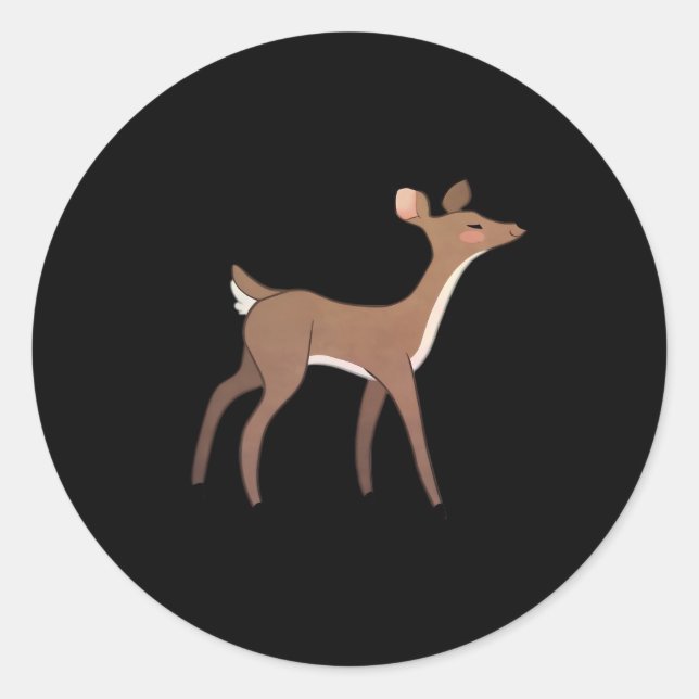 Oh Deer Me Whimsical Creative Design  Classic Round Sticker (Front)