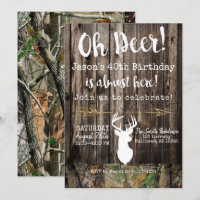 Oh Deer! Men's hunting Camo background Birthday
