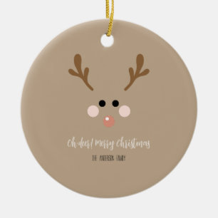 Oh deer! Merry Christmas Ceramic Ornament