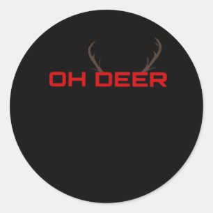 Oh Deer Minimal Aesthetic Vibe Classic Round Sticker