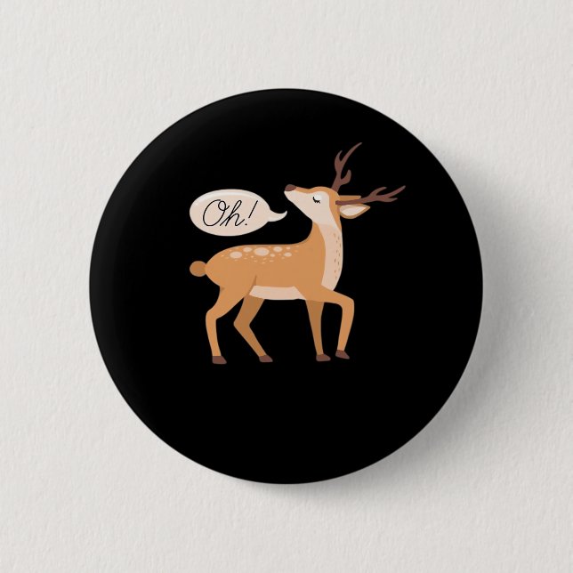Oh Deer Minimal Clean Aesthetic  2 Inch Round Button (Front)