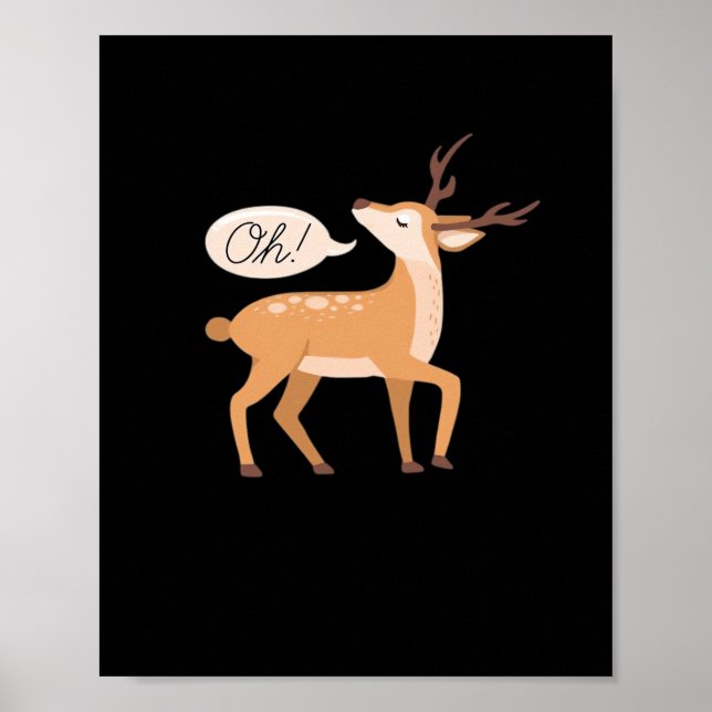 Oh Deer Minimal Clean Aesthetic  Poster (Front)