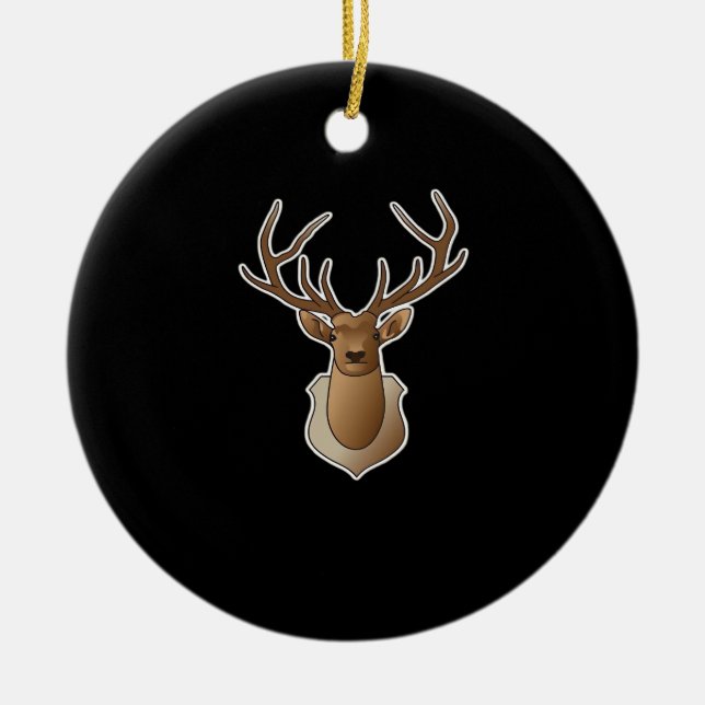 Oh Deer Minimal Design Ceramic Ornament (Front)