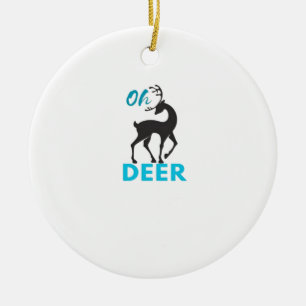 Oh Deer Minimal Design Ceramic Ornament