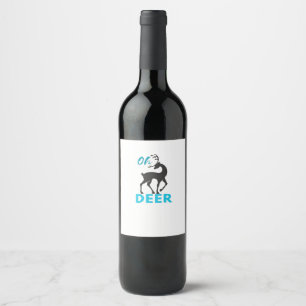 Oh Deer Minimal Design  Wine Label