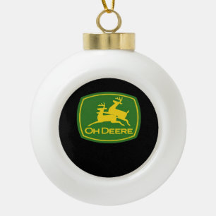 Oh Deer Minimal Modern Design  Ceramic Ball Christmas Ornament