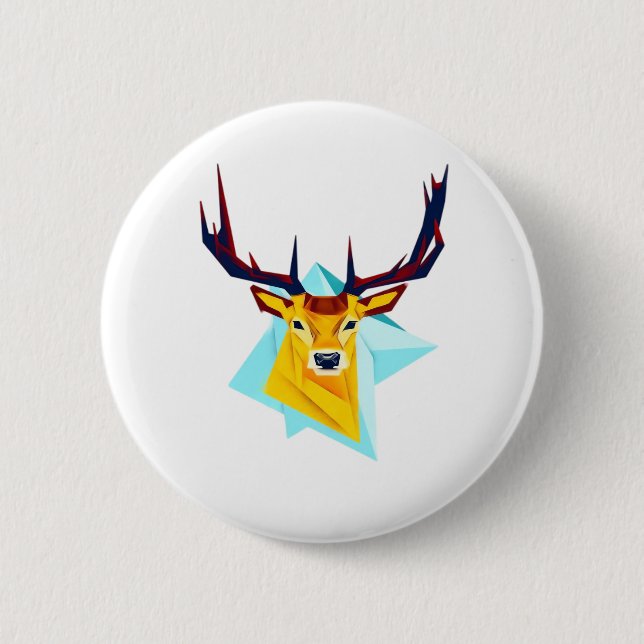 Oh Deer Minimal Rustic Style  2 Inch Round Button (Front)