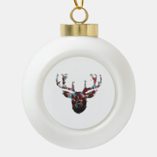 Oh Deer Minimal Style  Ceramic Ball Christmas Ornament