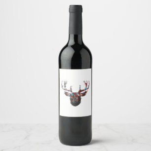 Oh Deer Minimal Style  Wine Label