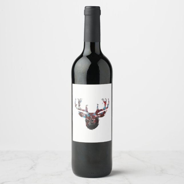Oh Deer Minimal Style  Wine Label (Front)