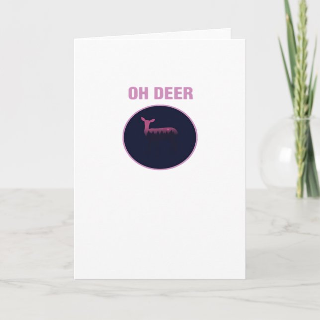Oh Deer Modern Aesthetic Card (Front)