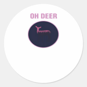 Oh Deer Modern Aesthetic  Classic Round Sticker
