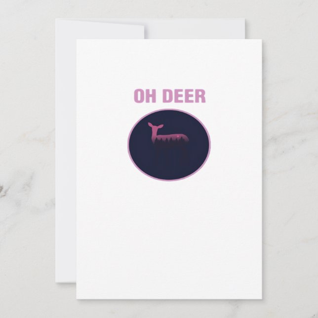 Oh Deer Modern Aesthetic Holiday Card (Front)