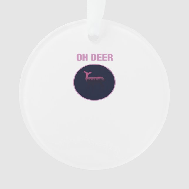 Oh Deer Modern Aesthetic Ornament (Front)