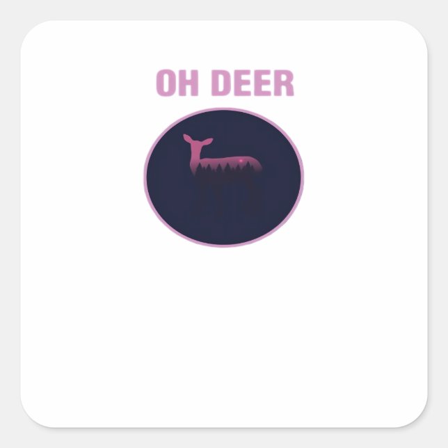 Oh Deer Modern Aesthetic  Square Sticker (Front)