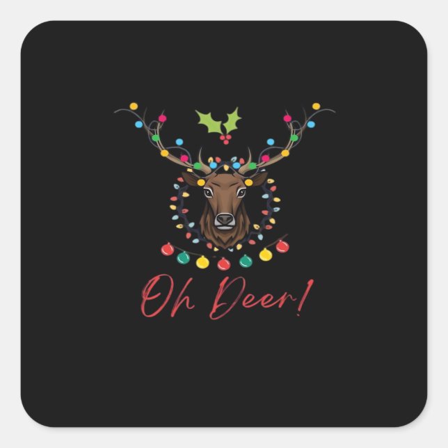 Oh Deer Modern Aesthetic  Square Sticker (Front)