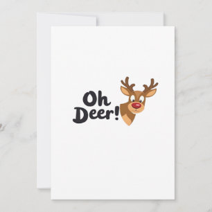 Oh Deer Modern Aesthetic Style Holiday Card