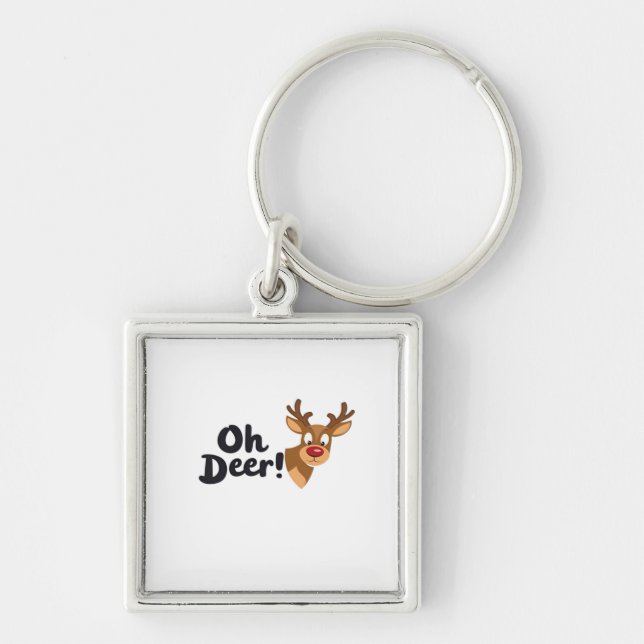 Oh Deer Modern Aesthetic Style  Keychain (Front)