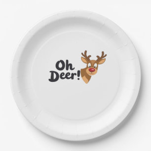 Oh Deer Modern Aesthetic Style Paper Plate