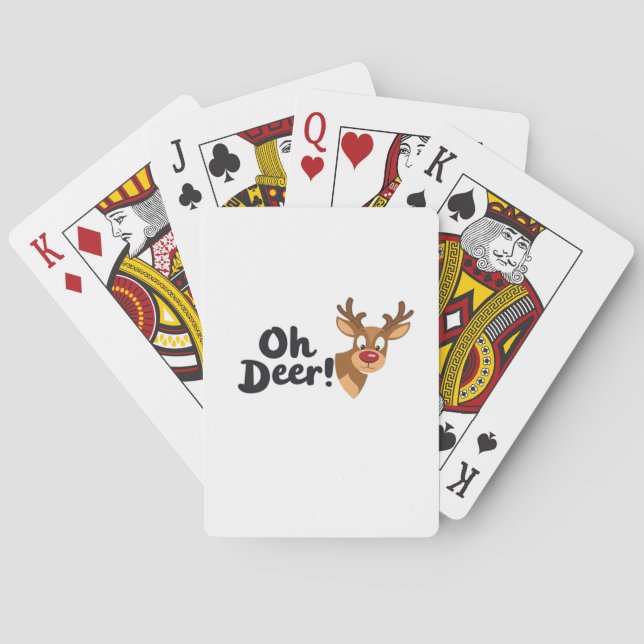 Oh Deer Modern Aesthetic Style  Playing Cards (Back)