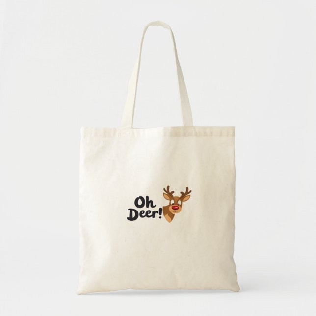 Oh Deer Modern Aesthetic Style Tote Bag (Front)