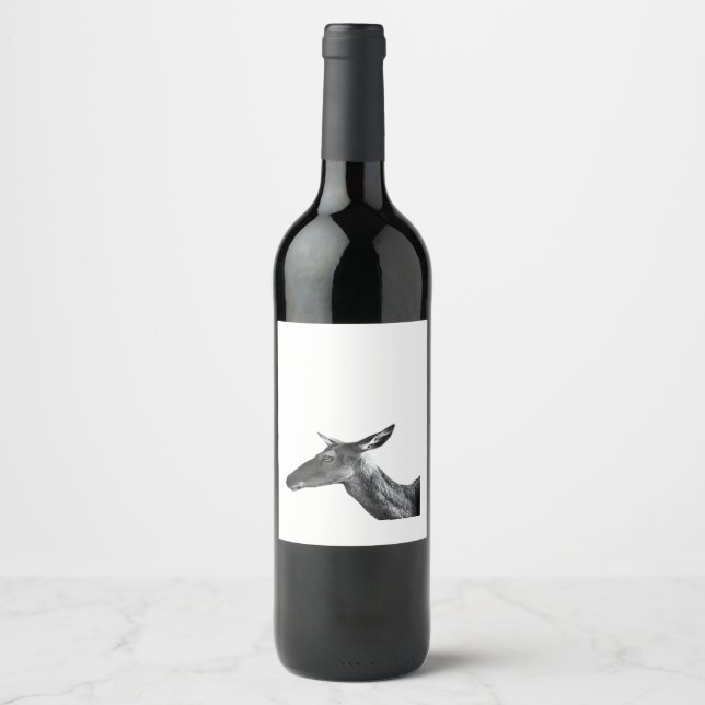 Oh Deer Modern Aesthetic Vibe  Wine Label (Front)