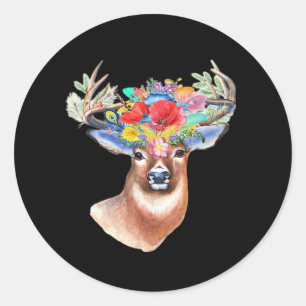 Oh Deer Modern Artistic Style Classic Round Sticker