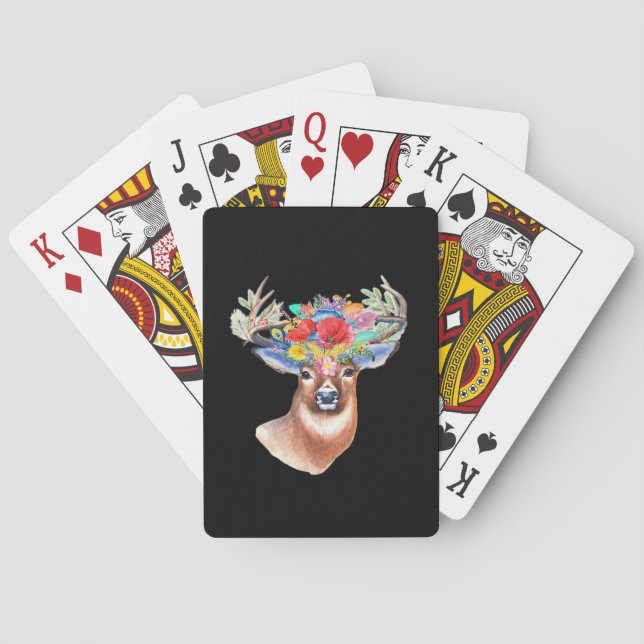 Oh Deer Modern Artistic Style  Playing Cards (Back)