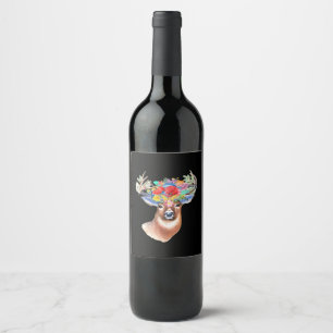 Oh Deer Modern Artistic Style  Wine Label