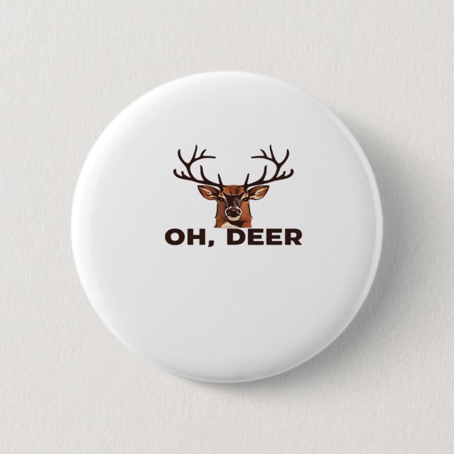 Oh Deer Modern Clean Design  2 Inch Round Button (Front)
