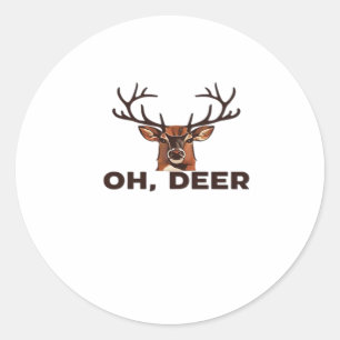 Oh Deer Modern Clean Design  Classic Round Sticker