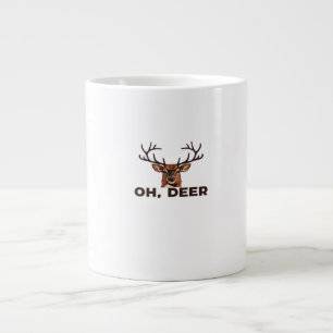 Oh Deer Modern Clean Design Large Coffee Mug