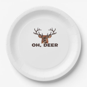 Oh Deer Modern Clean Design  Paper Plate