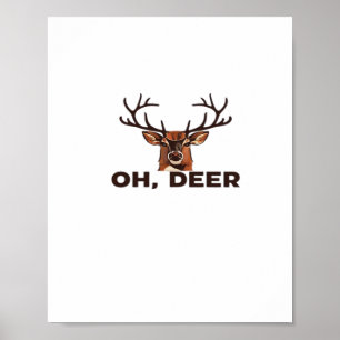 Oh Deer Modern Clean Design  Poster