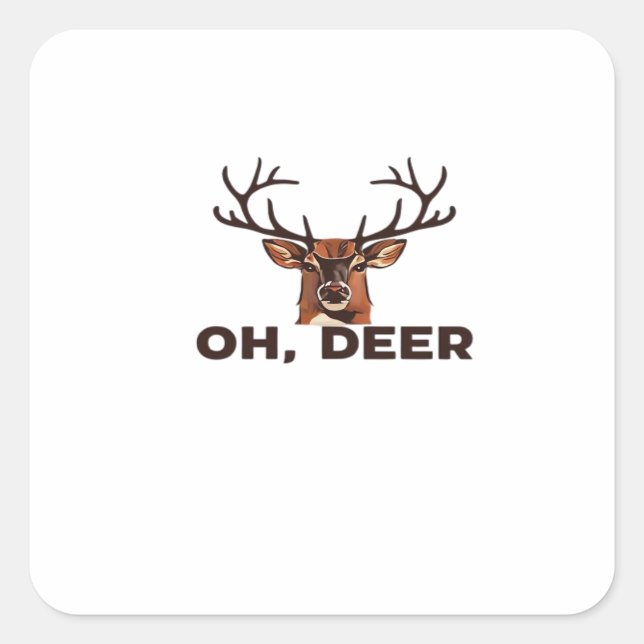 Oh Deer Modern Clean Design  Square Sticker (Front)