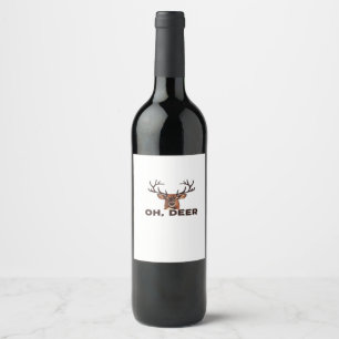 Oh Deer Modern Clean Design  Wine Label