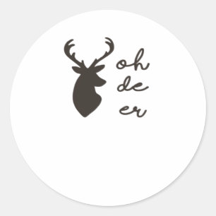 Oh Deer Modern Graphic Style Classic Round Sticker