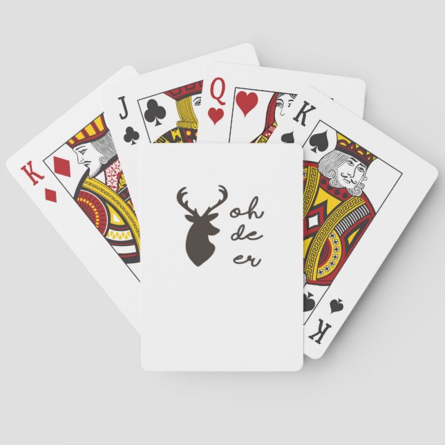 Oh Deer Modern Graphic Style  Playing Cards (Back)