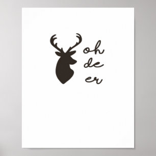 Oh Deer Modern Graphic Style Poster