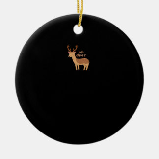 Oh Deer Oh Dear Retro Classic Style Ceramic Ornament
