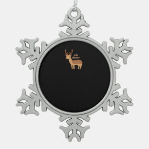 Oh Deer Oh Dear Retro Classic Style  Snowflake Pewter Christmas Ornament