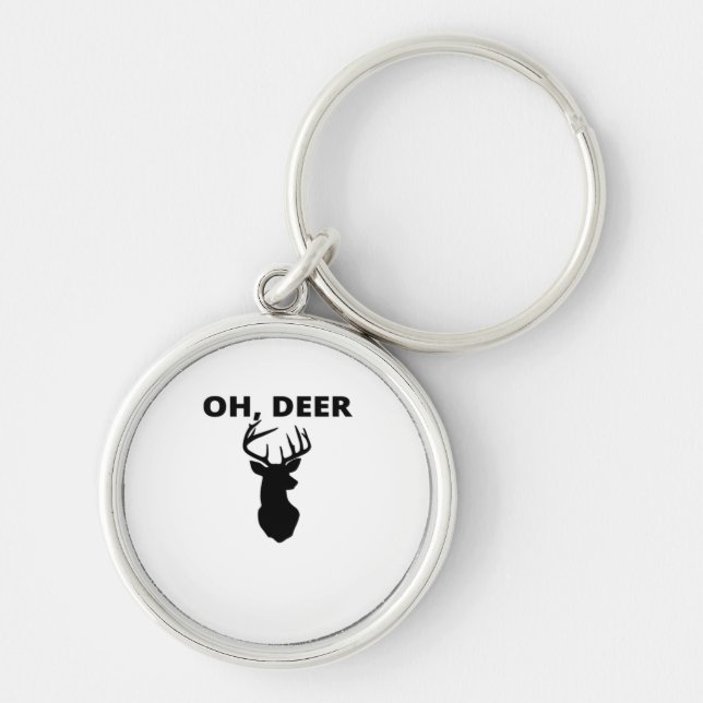 Oh Deer Oh Dear Whimsical Art Style  Keychain (Front)
